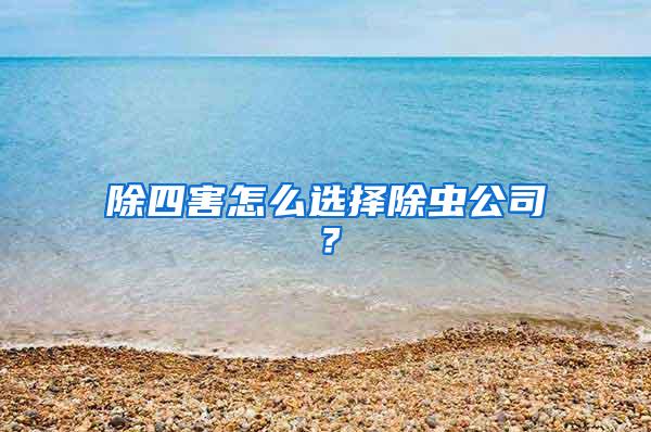 除四害怎么選擇除蟲公司？
