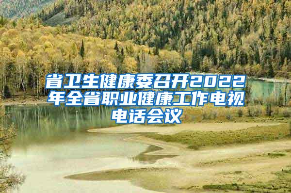 省衛生健康委召開2022年全省職業健康工作電視電話會議