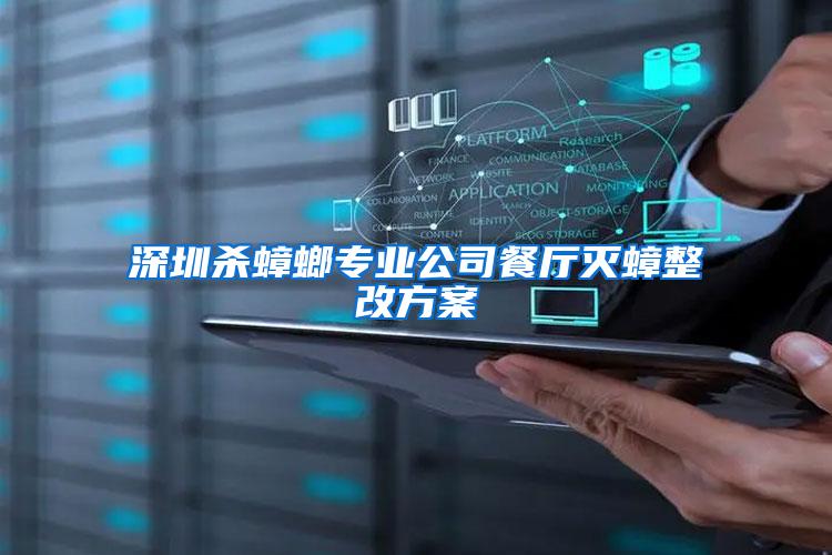 深圳殺蟑螂專業公司餐廳滅蟑整改方案