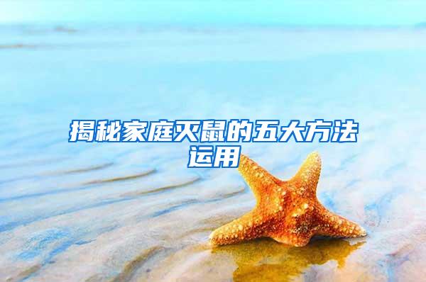 揭秘家庭滅鼠的五大方法運用