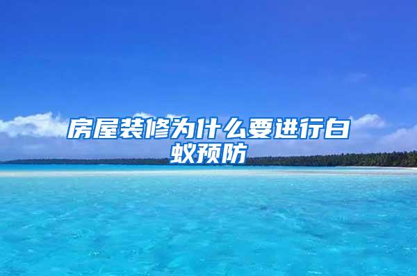 房屋裝修為什么要進行白蟻預防